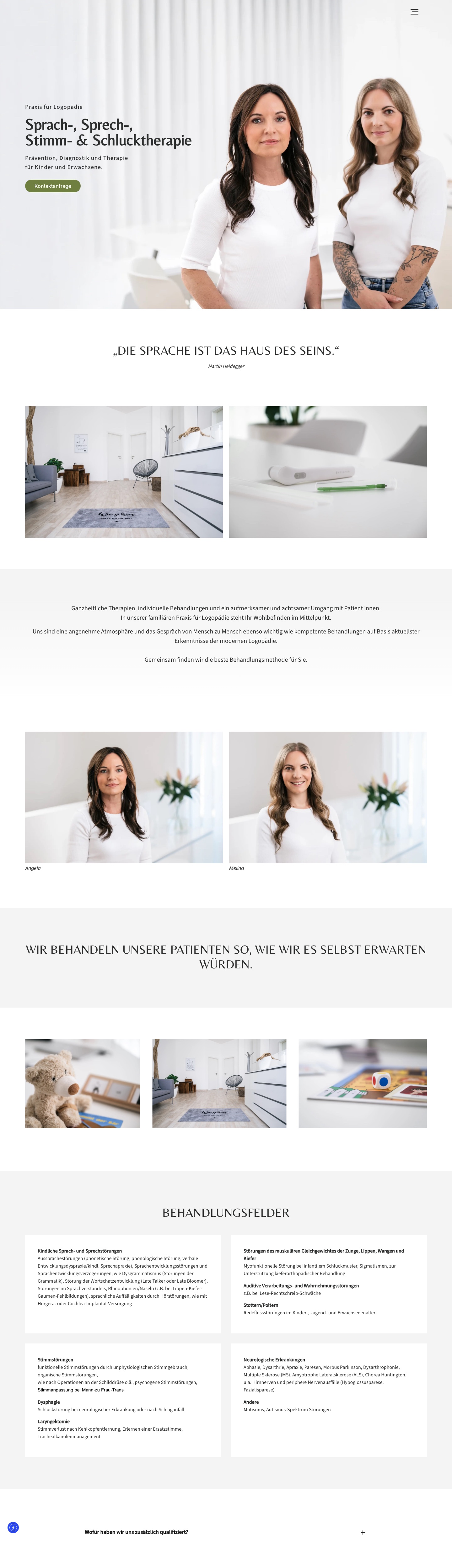 Neue Webseite Angela Heimann: moderne Landingpage mit Hero-Bild, klarem Kontaktformular und neuen Praxis-Bildern